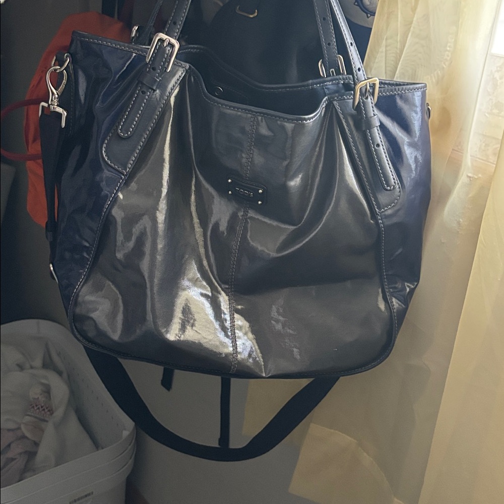 Tod’s Navy and Gray Leather Tote Bag